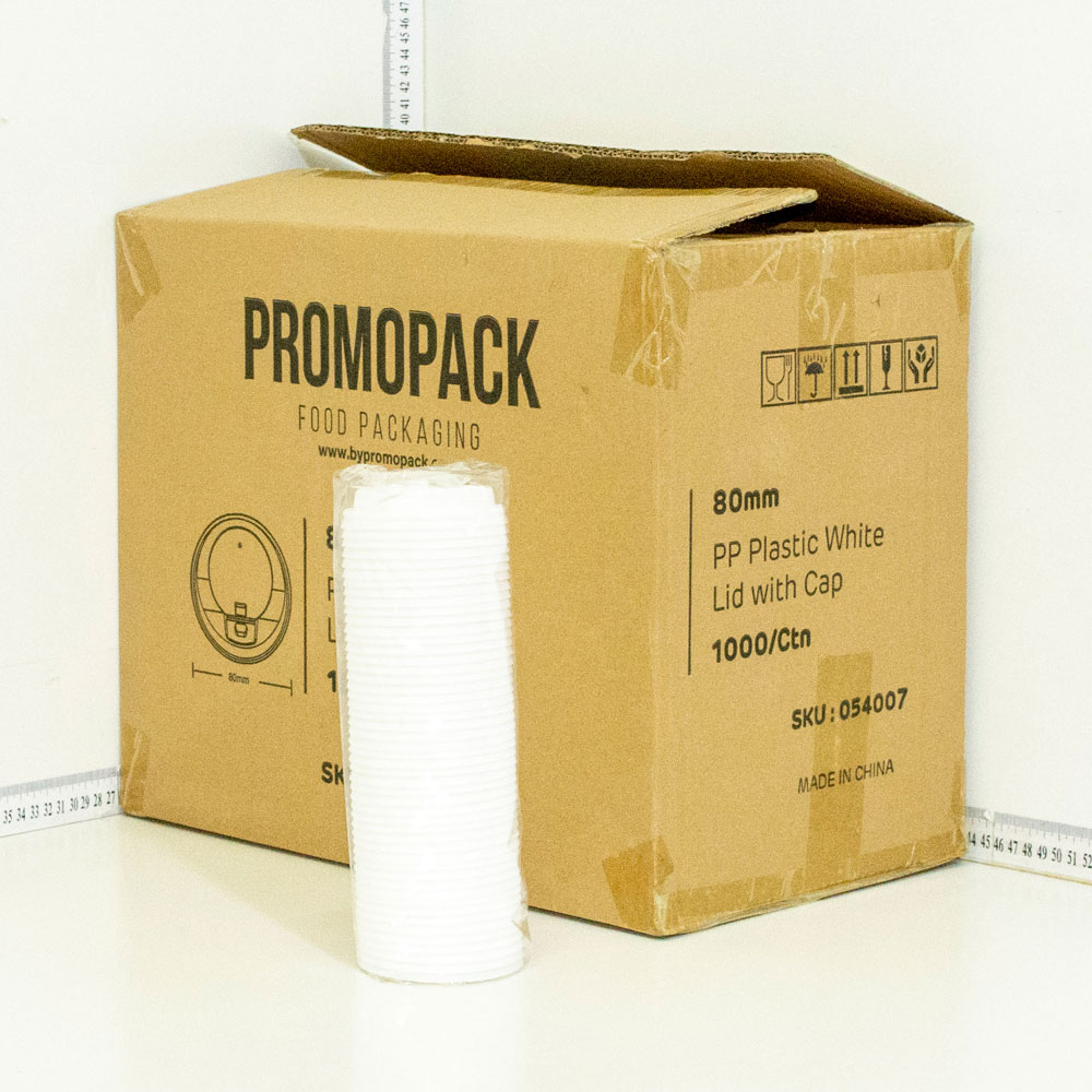 80mm PP Plastic White Lid With Cap 1000/ctn