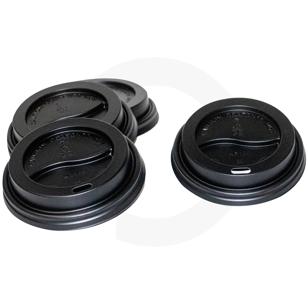 80mm PS Plastic Black No Cap Lid 500/ctn