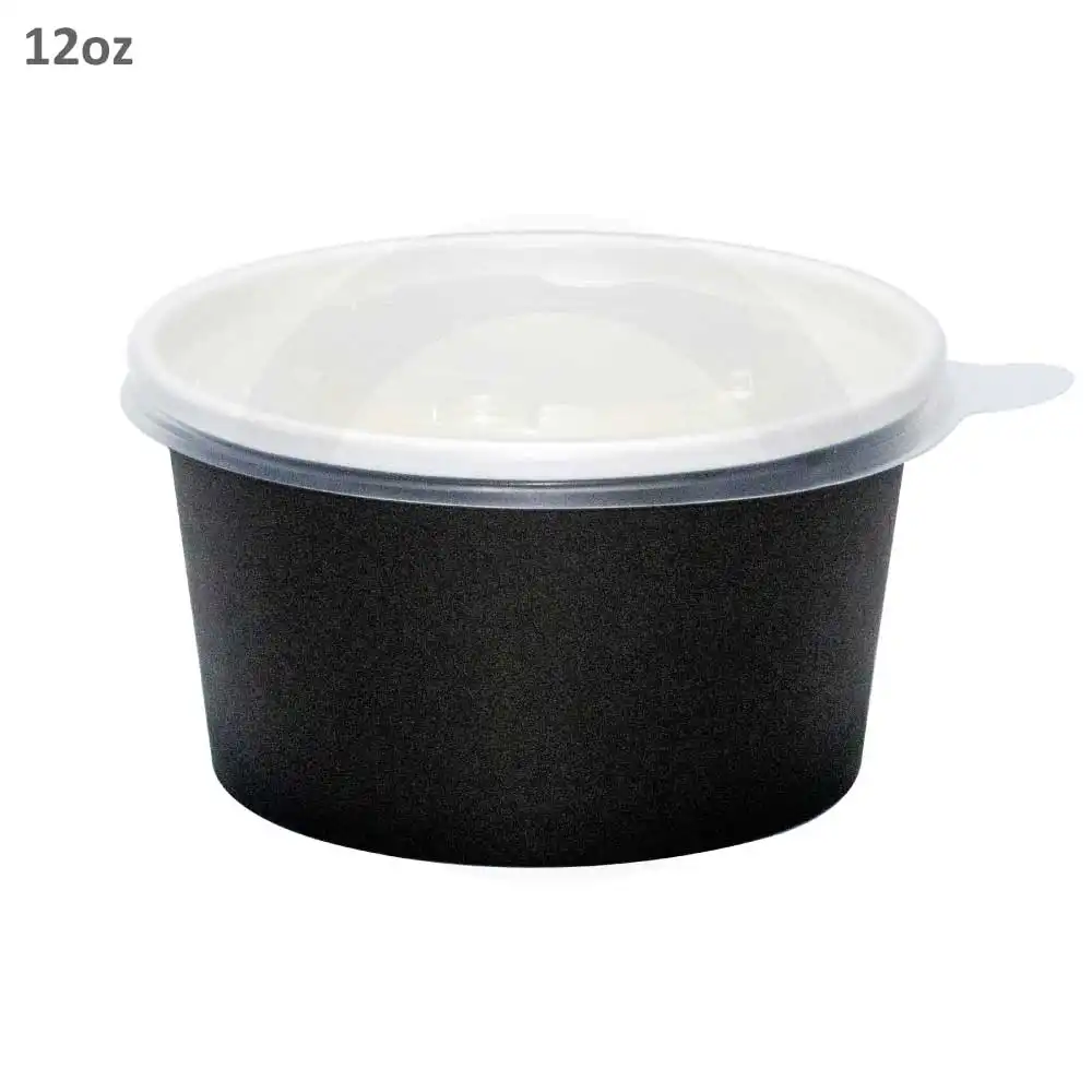 Black - 12oz White Paper Soup Cup 500/ctn