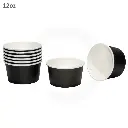 Black - 12oz White Paper Soup Cup 500/ctn