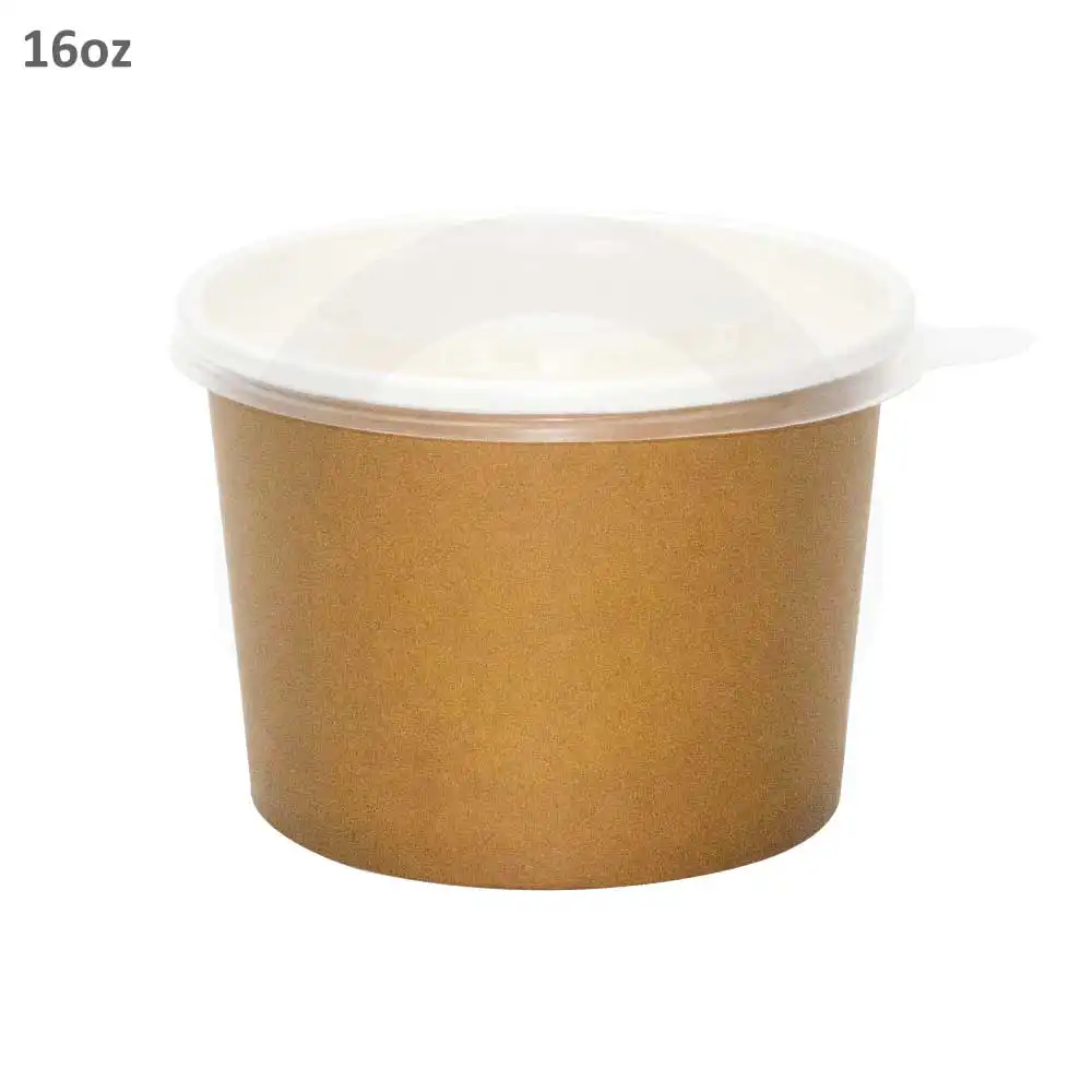 Brown - 16oz White Paper Soup Cup 500/ctn