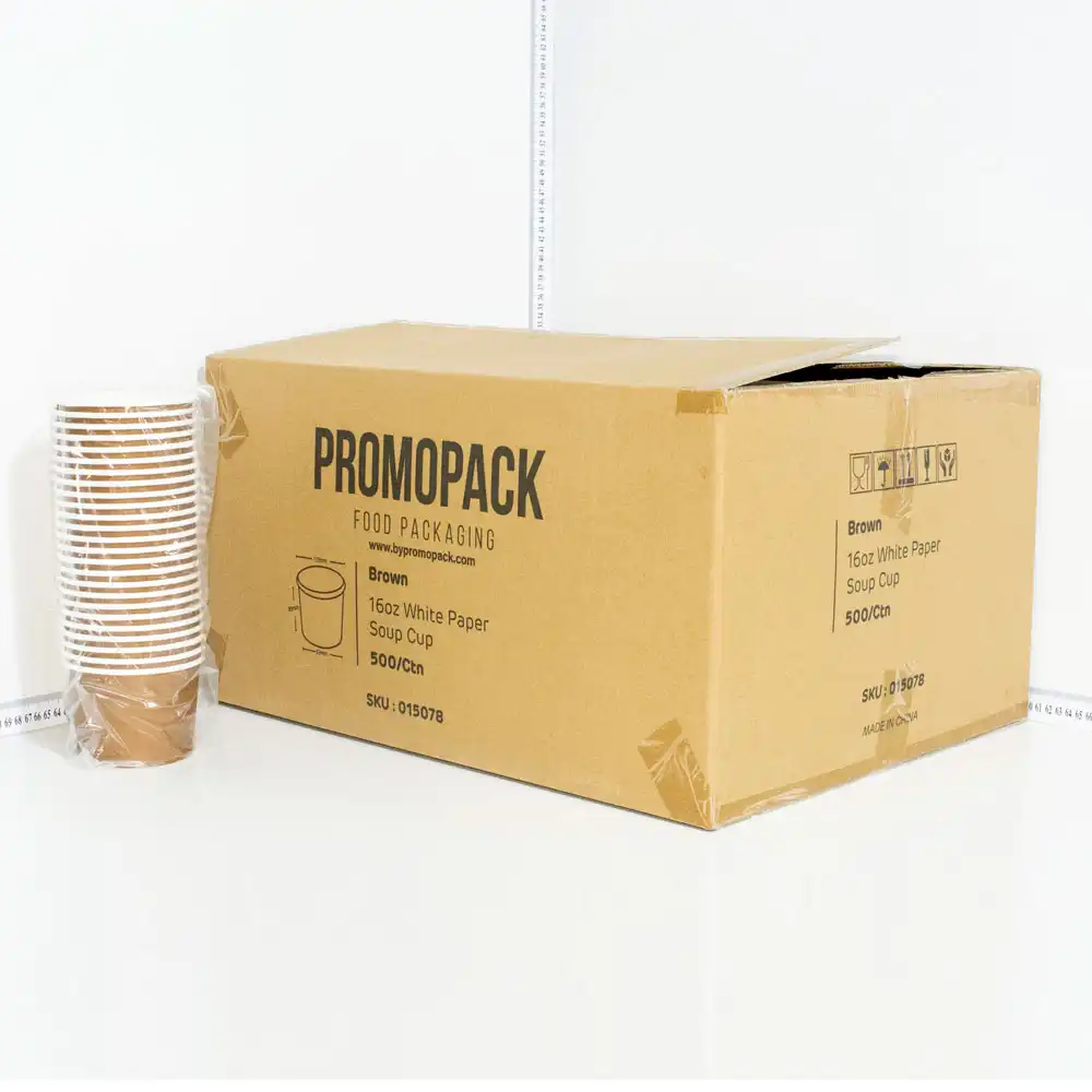 Brown - 16oz White Paper Soup Cup 500/ctn