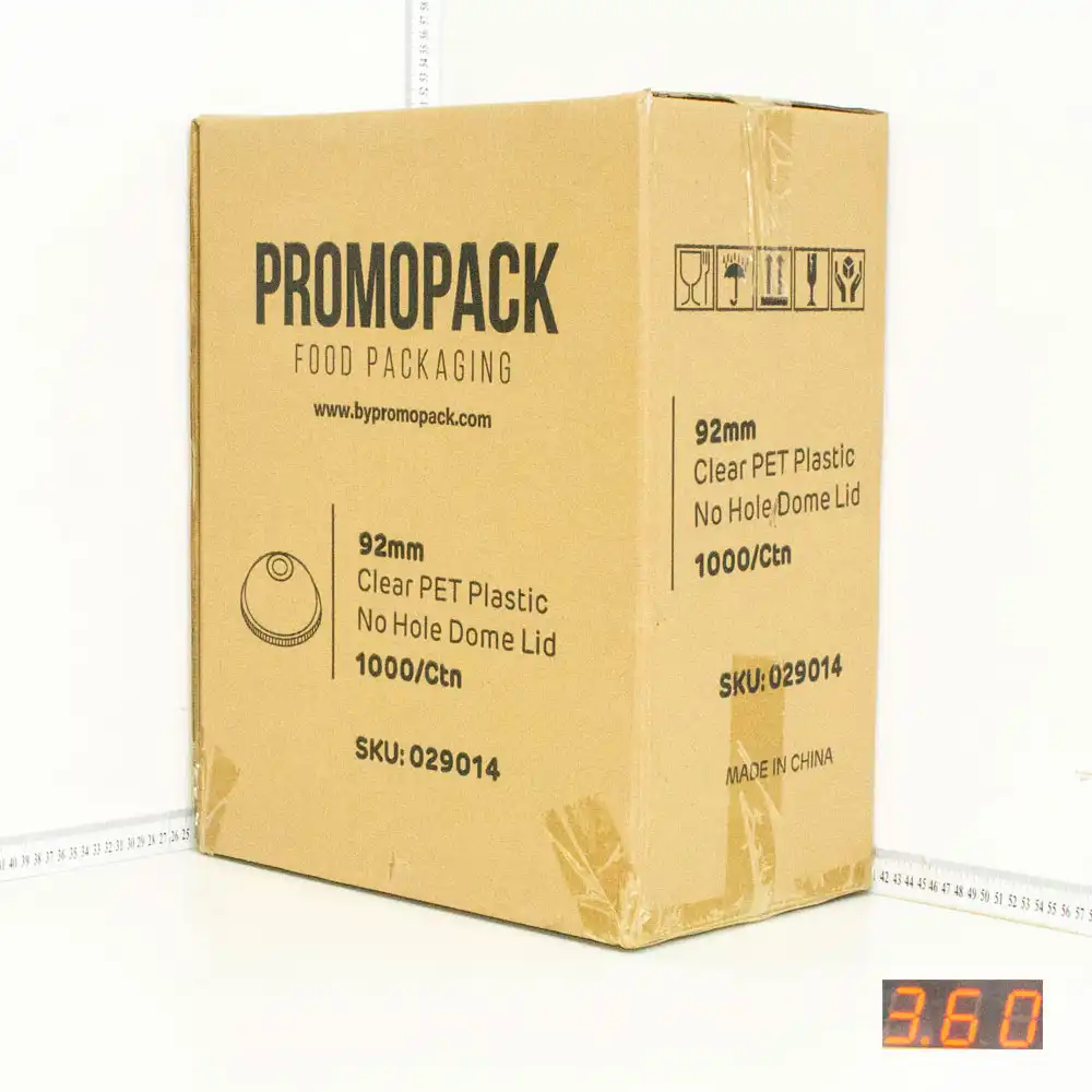 92mm PET Plastic No Hole Dome Lid 1000/ctn