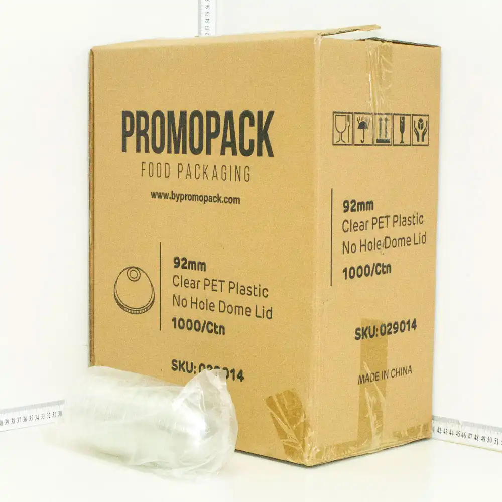 92mm PET Plastic No Hole Dome Lid 1000/ctn