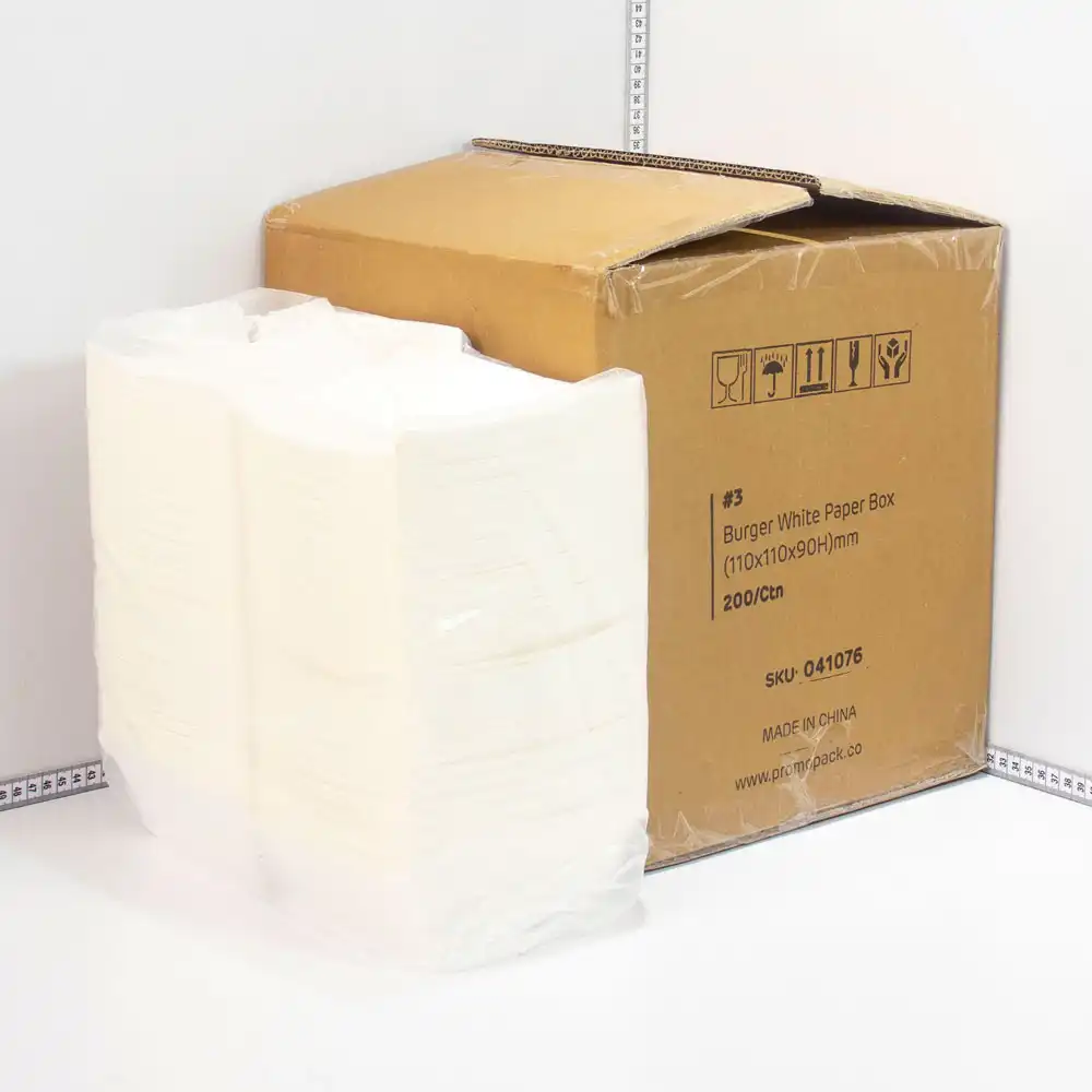 #3 Burger White Paper Box 200/ctn