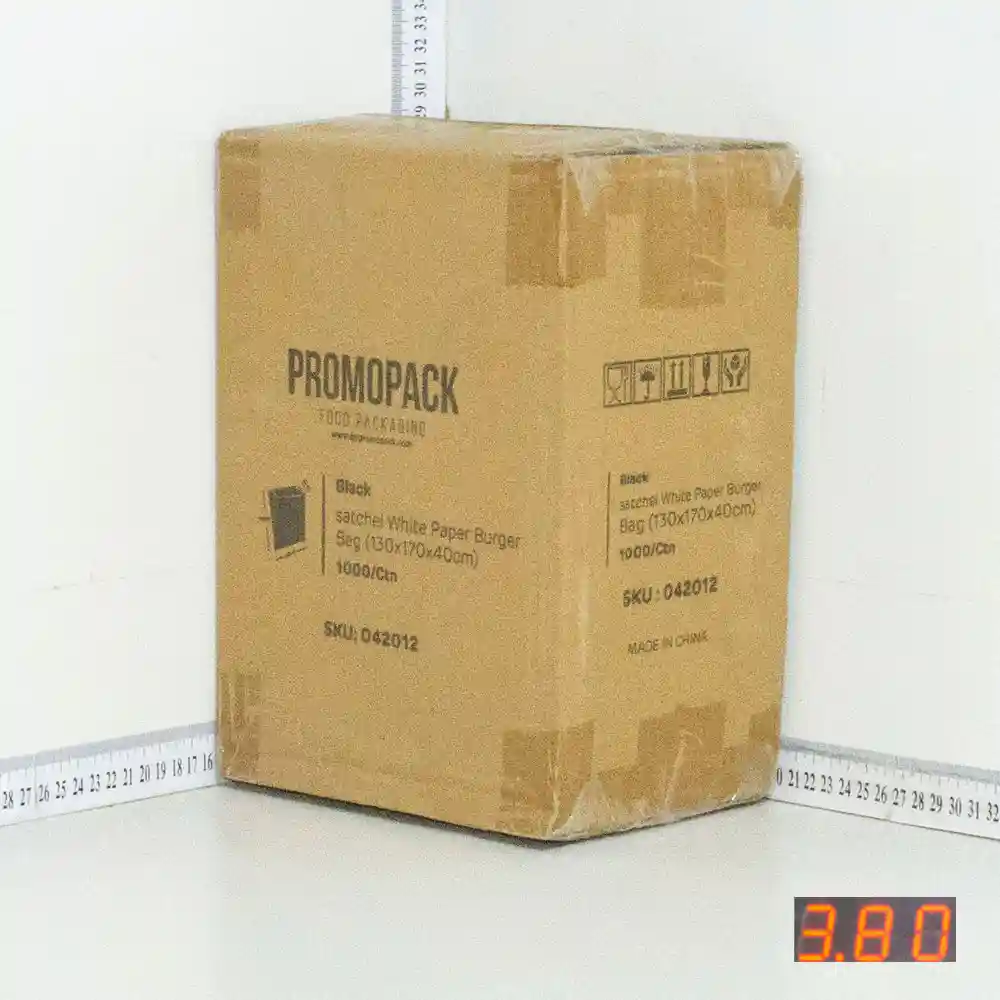 Black - Satchel White Paper Bag 13×4×17 cm 1000/ctn