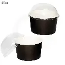 Black - 10oz White Paper Ice Cream Cup 1000/ctn