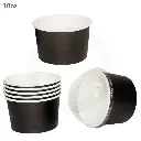 Black - 10oz White Paper Ice Cream Cup 1000/ctn
