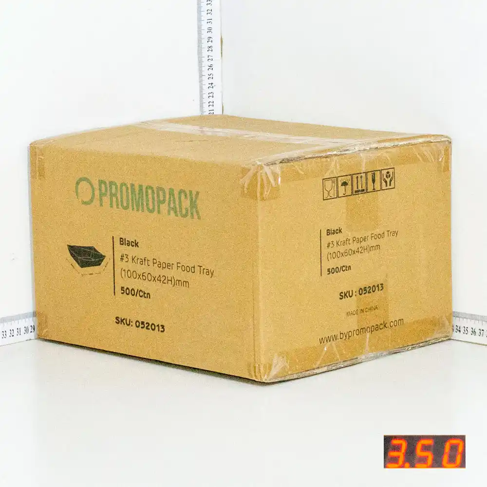 Black - #3 Kraft Paper Food Tray 500/ctn