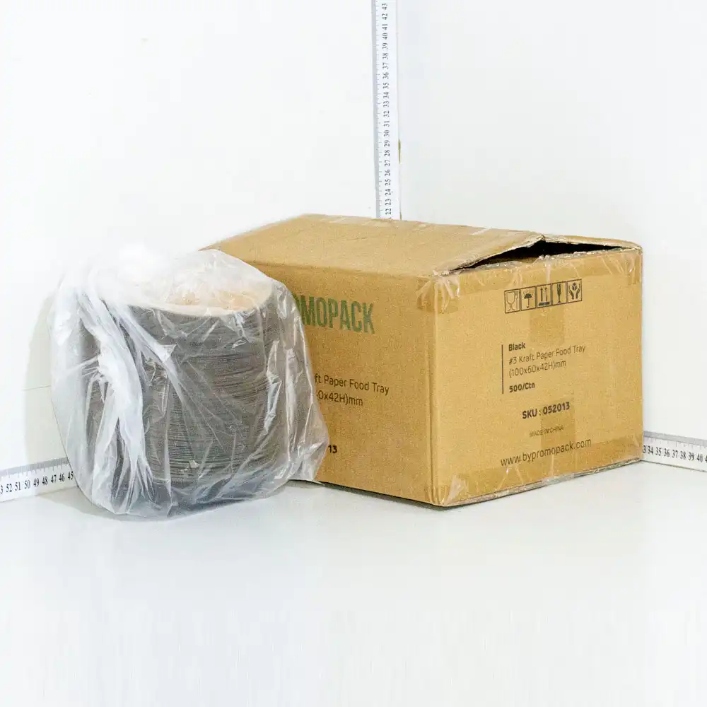 Black - #3 Kraft Paper Food Tray 500/ctn