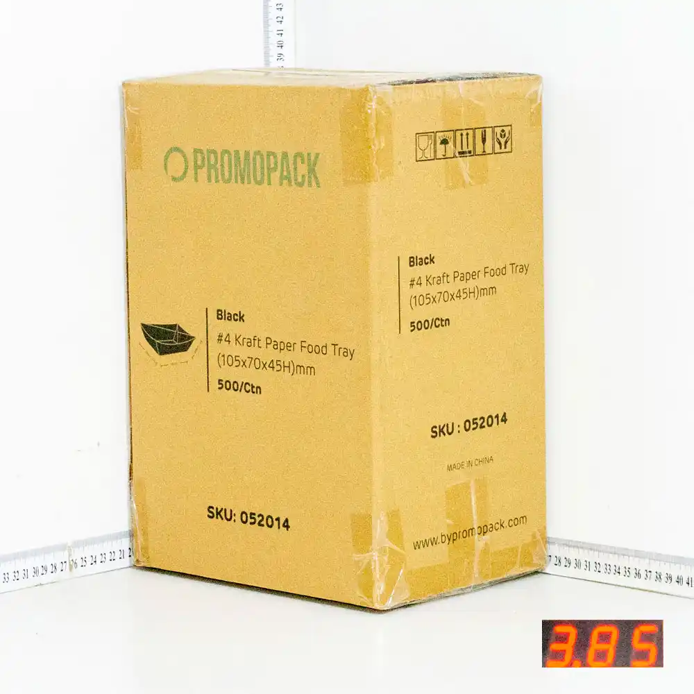 Black - #4 Kraft Paper Food Tray 500/ctnn