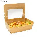 1200ml W Kraft Paper Window Lunch Box 200/ctn