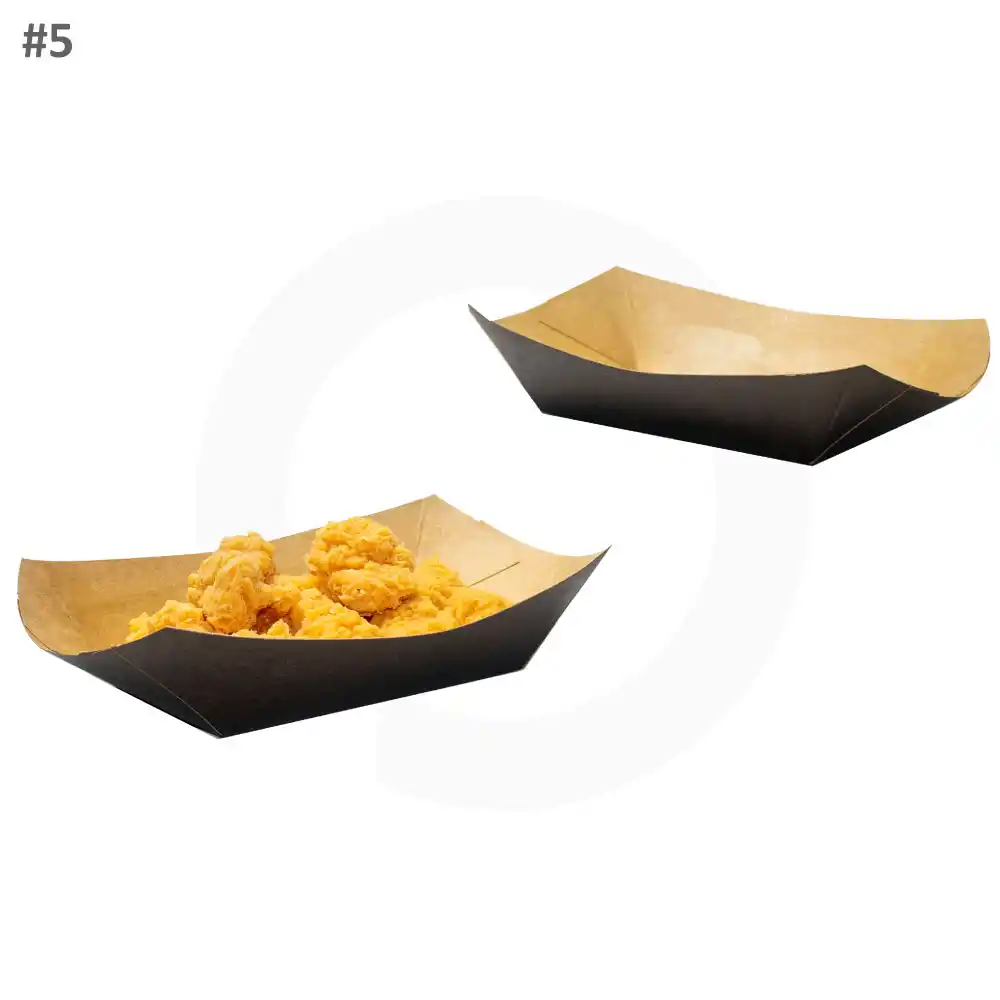 Black - #5 Kraft Paper Food Tray  500/ctn