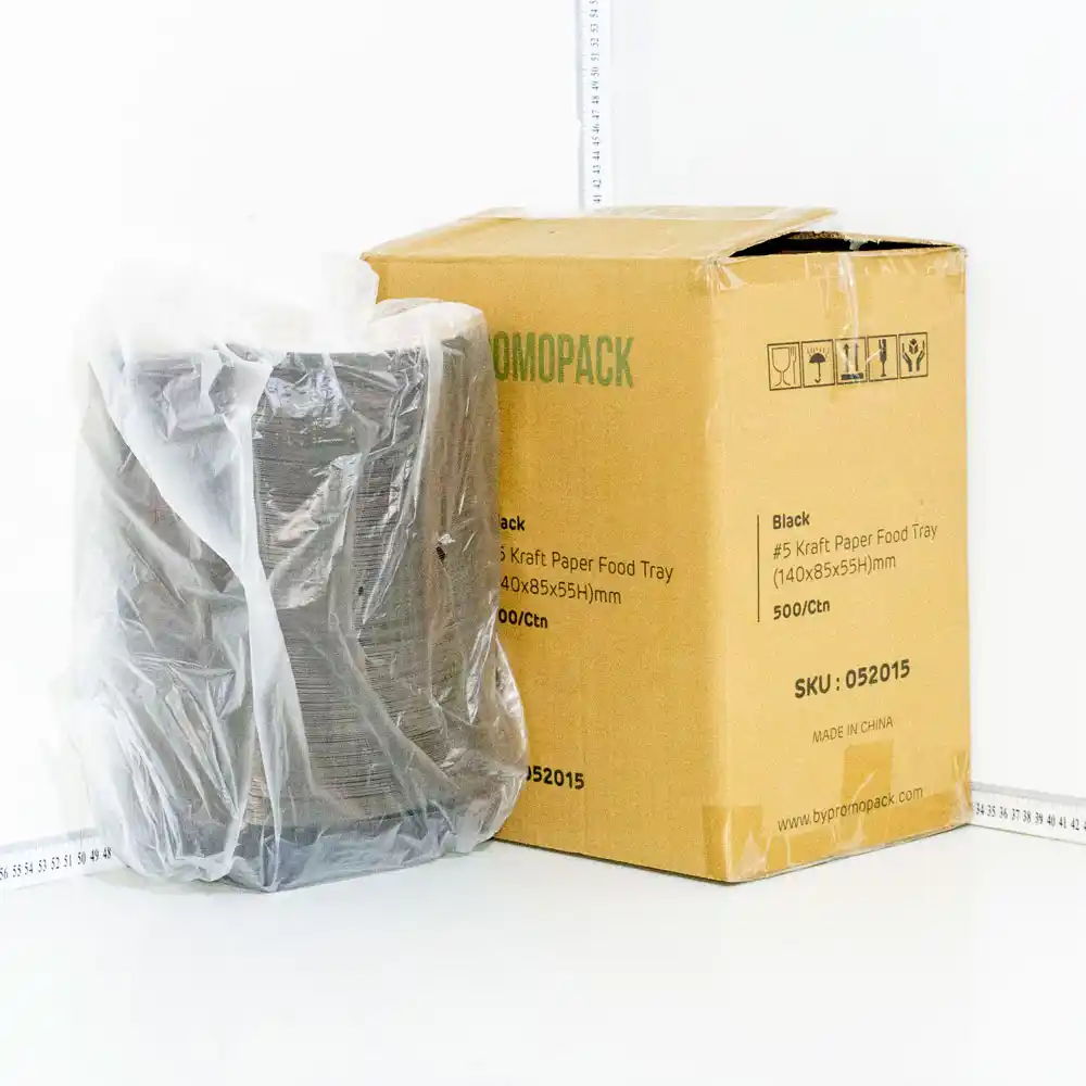 Black - #5 Kraft Paper Food Tray  500/ctn