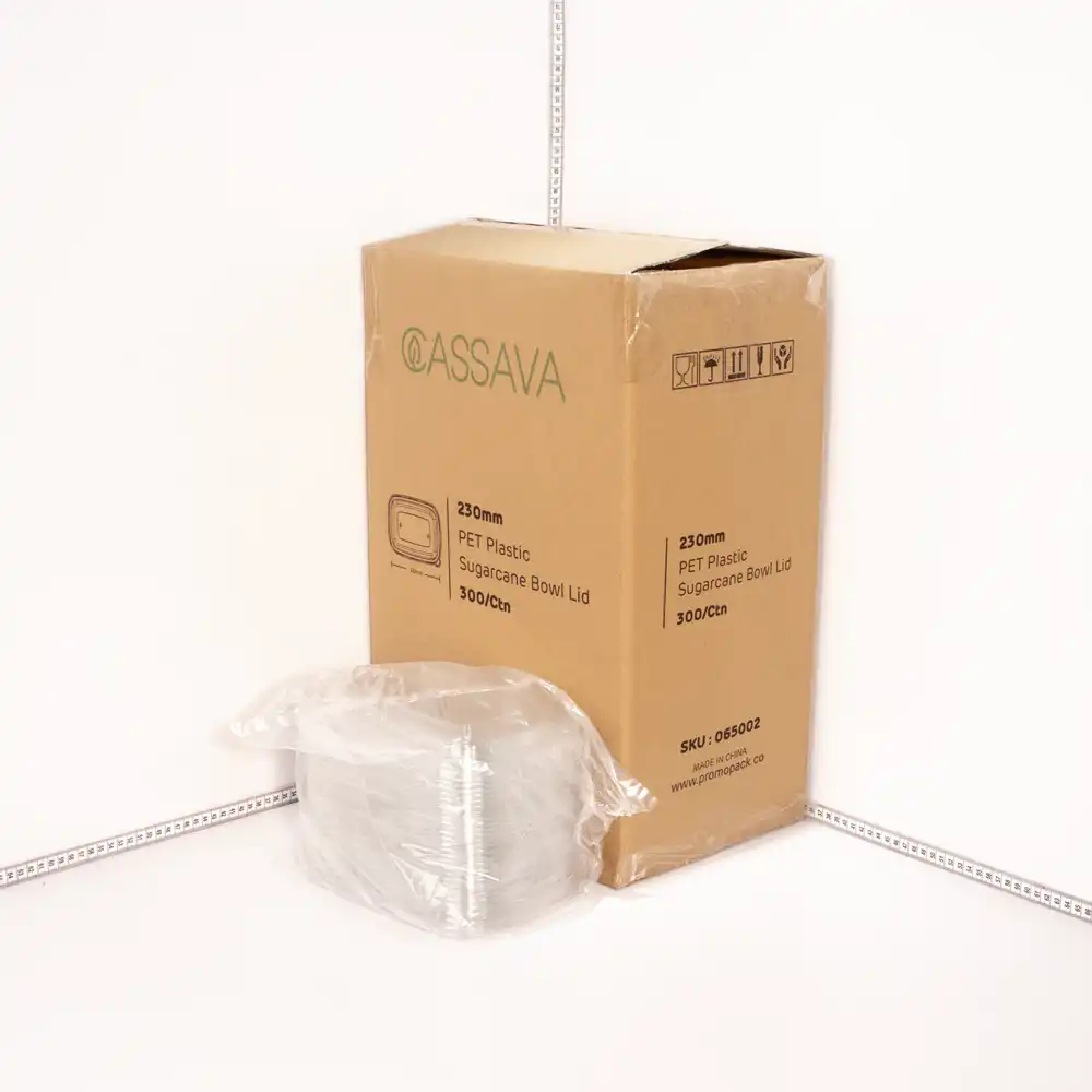 230mm PET Plastic Sugarcane Bowl Lid 300/ctn