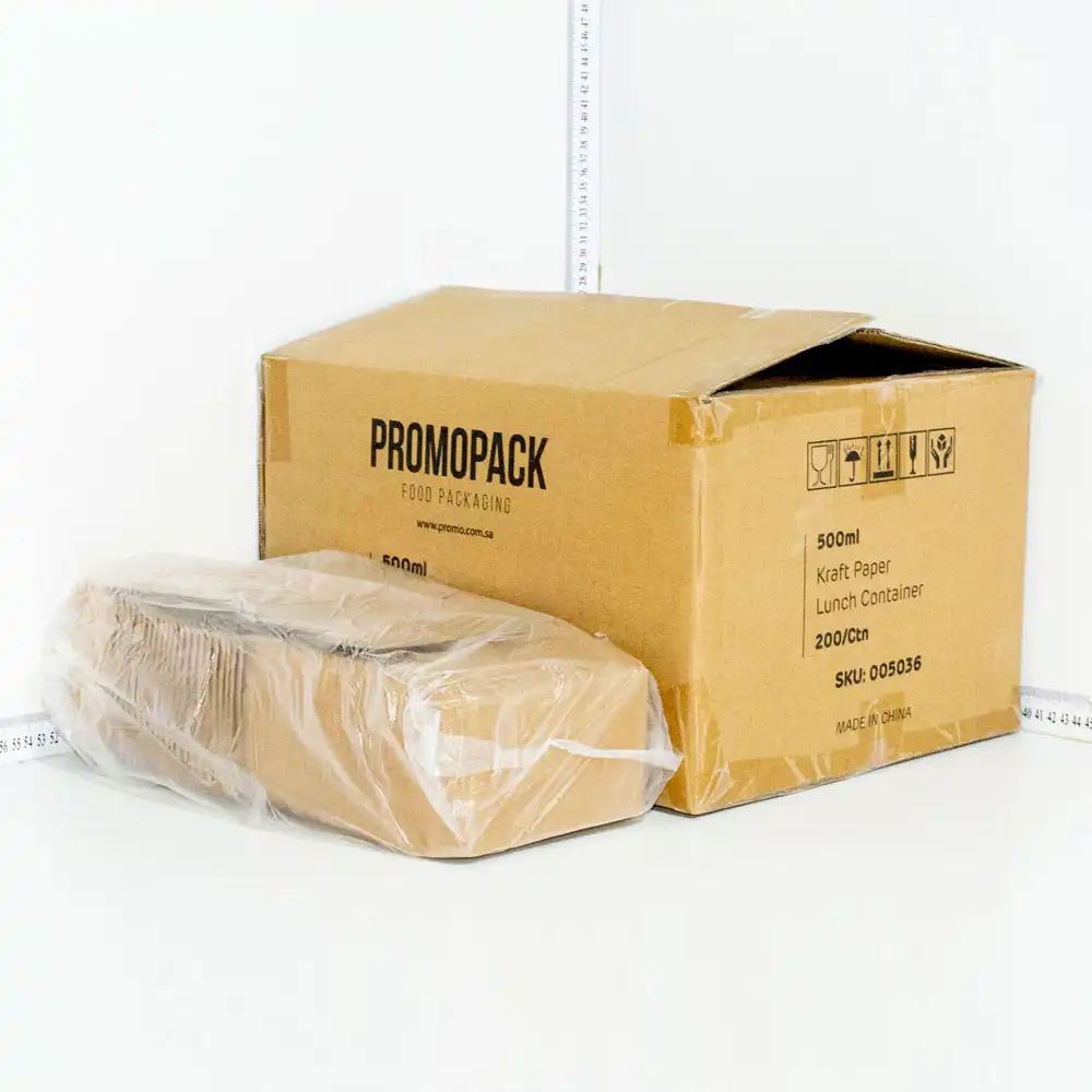 500ml A Kraft Paper Lunch Box 200/ctn