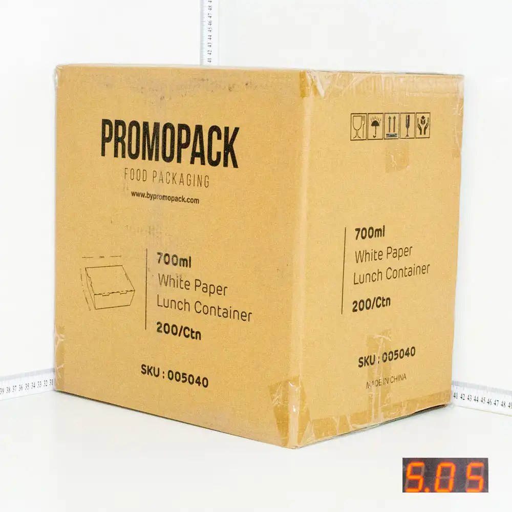 700ml White Paper Lunch Box 200/ctn