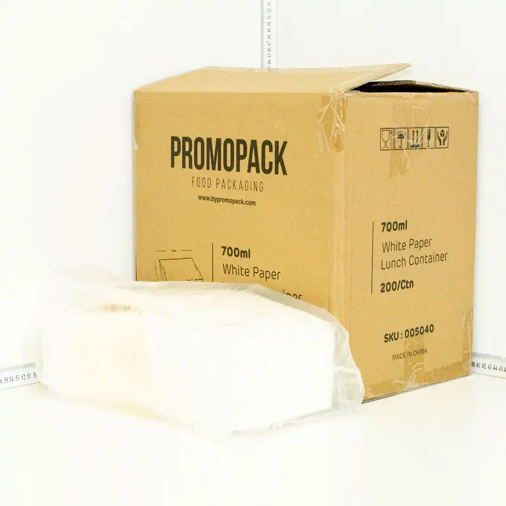 700ml White Paper Lunch Box 200/ctn