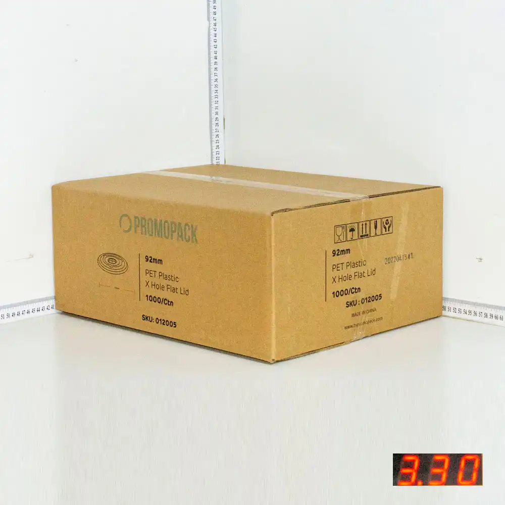 92mm PET Plastic Flat Lid X hole 1000/ctn
