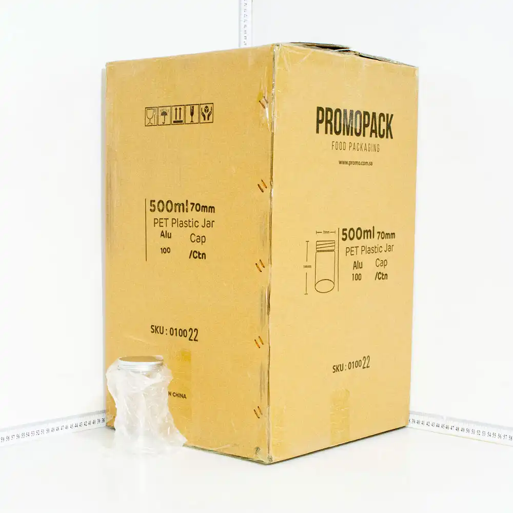 500ml/70mm PET Plastic Jar Alu Cap 100/ctn