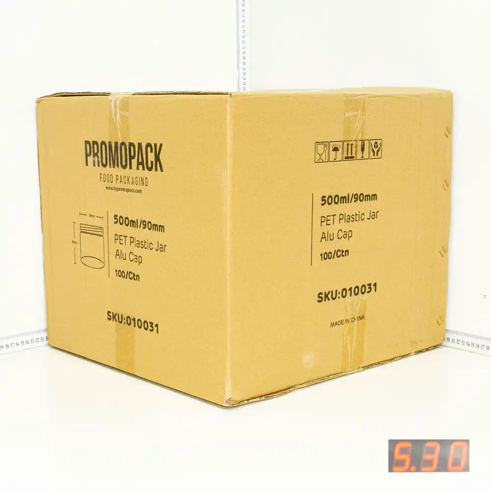 500ml/90mm PET Plastic Jar Alu Cap 100/ctn