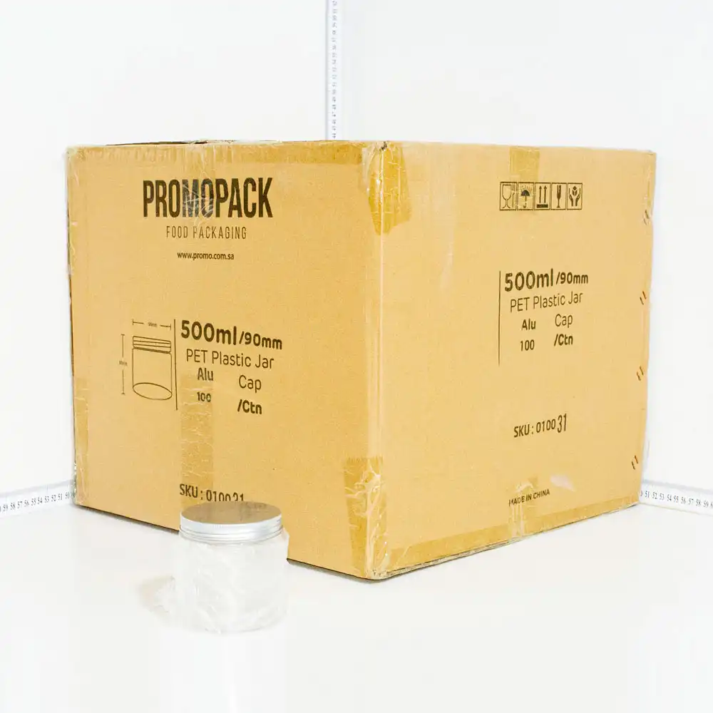500ml/90mm PET Plastic Jar Alu Cap 100/ctn