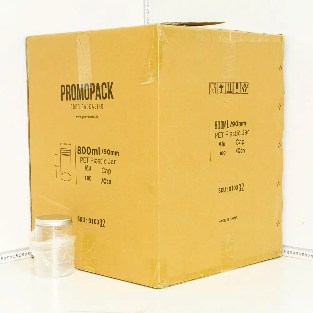 800ml/90mm PET Plastic Jar Alu Cap 100/ctn
