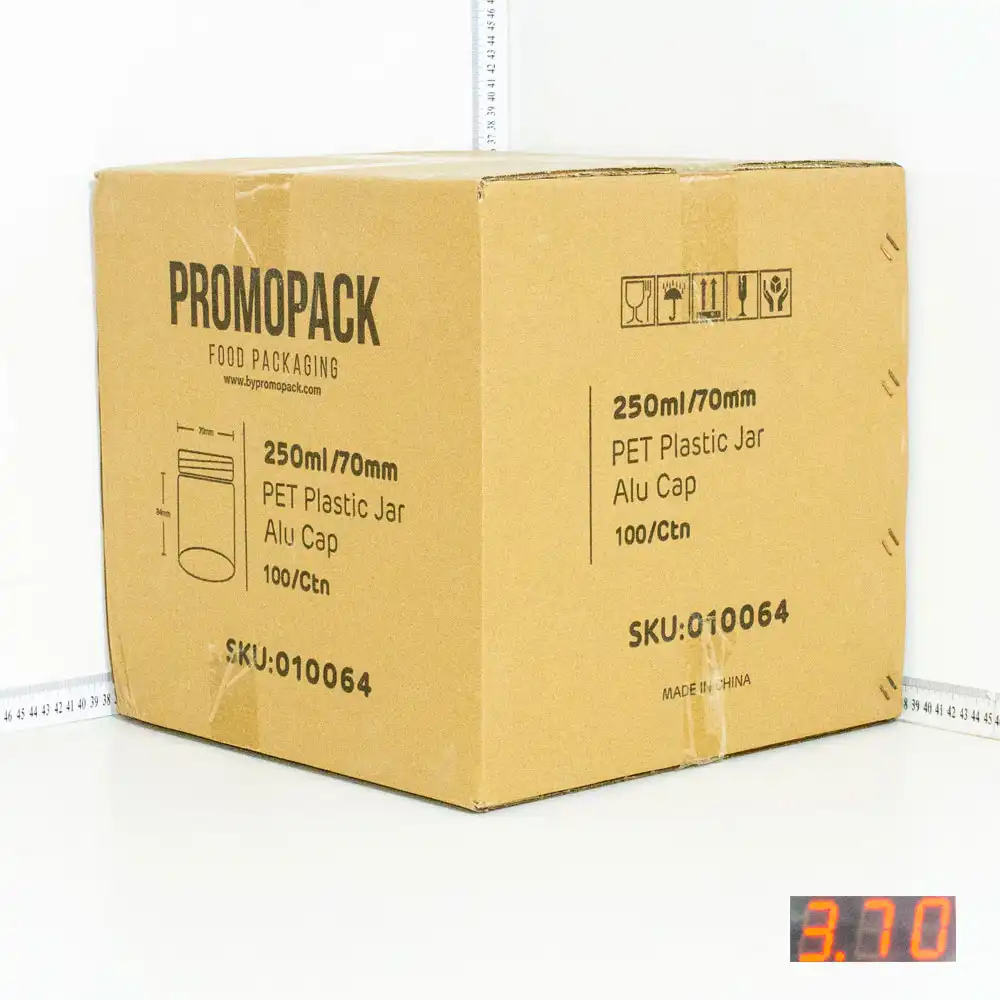 250ml/70mm PET Plastic Jar Alu Cap 100/ctn