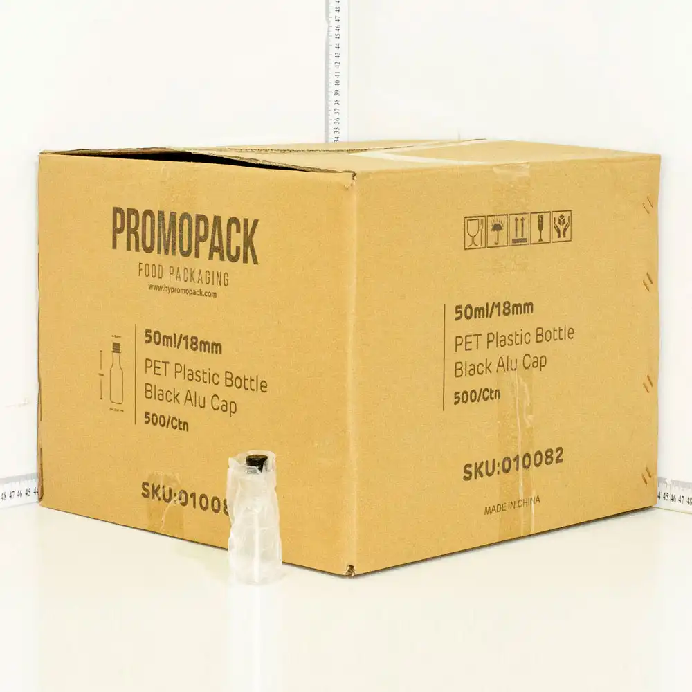 50ml PET Plastic Bottle Matte Black Alu Cap 500/ctn