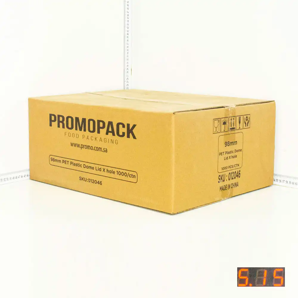 98mm PET Plastic Dome Lid X hole 1000/ctn