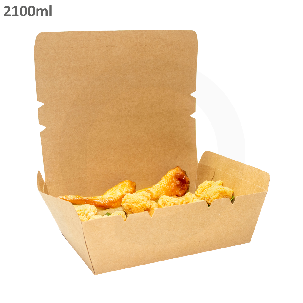 2100ml Kraft Paper Lunch Box 200/ctn