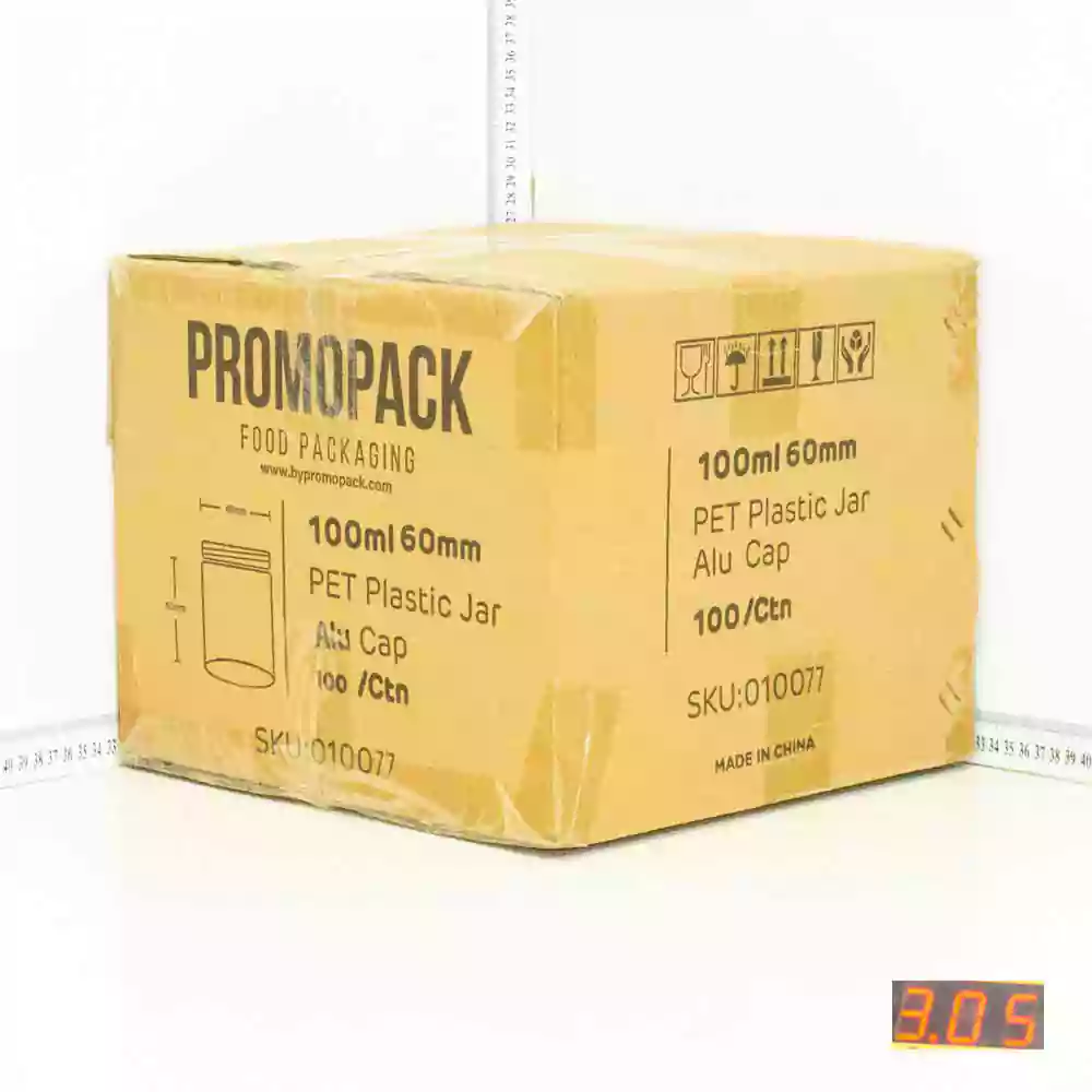 100ml/60mm PET Plastic Jar Alu Cap 100/ctn