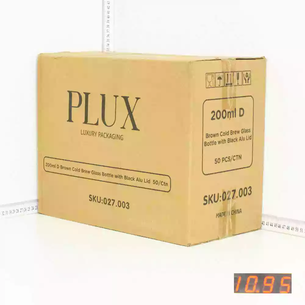 200ml D Brown Cold Brew Glass Bottle Black Alu Cap  50/Ctn