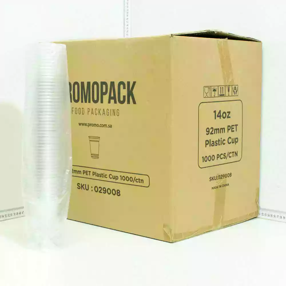 14oz/92mm PET Plastic Cold Beverage Cup 1000/ctn