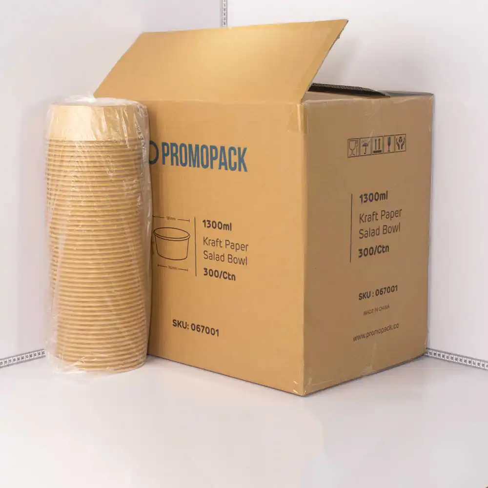 1300ml Kraft Paper Salad Bowl 300/ctn