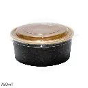 Black - 750ml Kraft Paper Salad Bowl 300/ctn