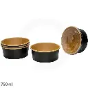 Black - 750ml Kraft Paper Salad Bowl 300/ctn