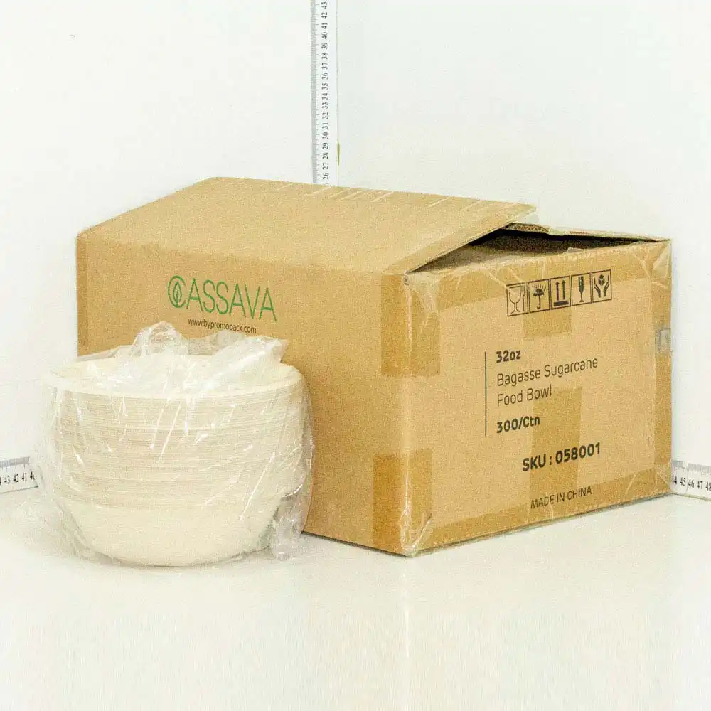 32oz Bagasse Sugarcane Round Bowl 300/ctn