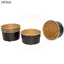 Black - 1000ml Kraft Paper Salad Bowl 300/ctn