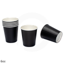 Black - 6oz Single Wall White Paper Cup 1000/ctn