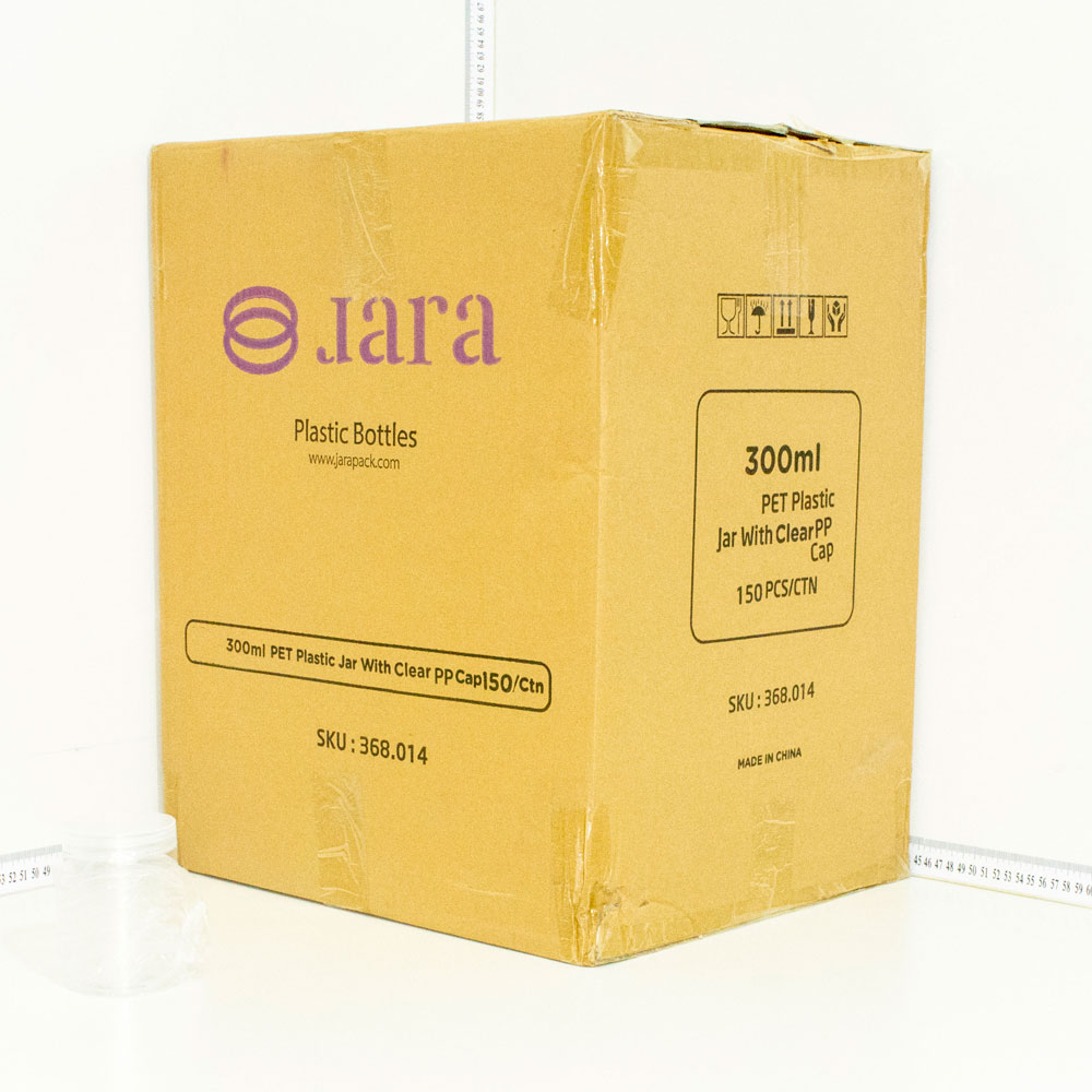 300ml/70mm PET Plastic Jar Clear PP Cap 150/ctn