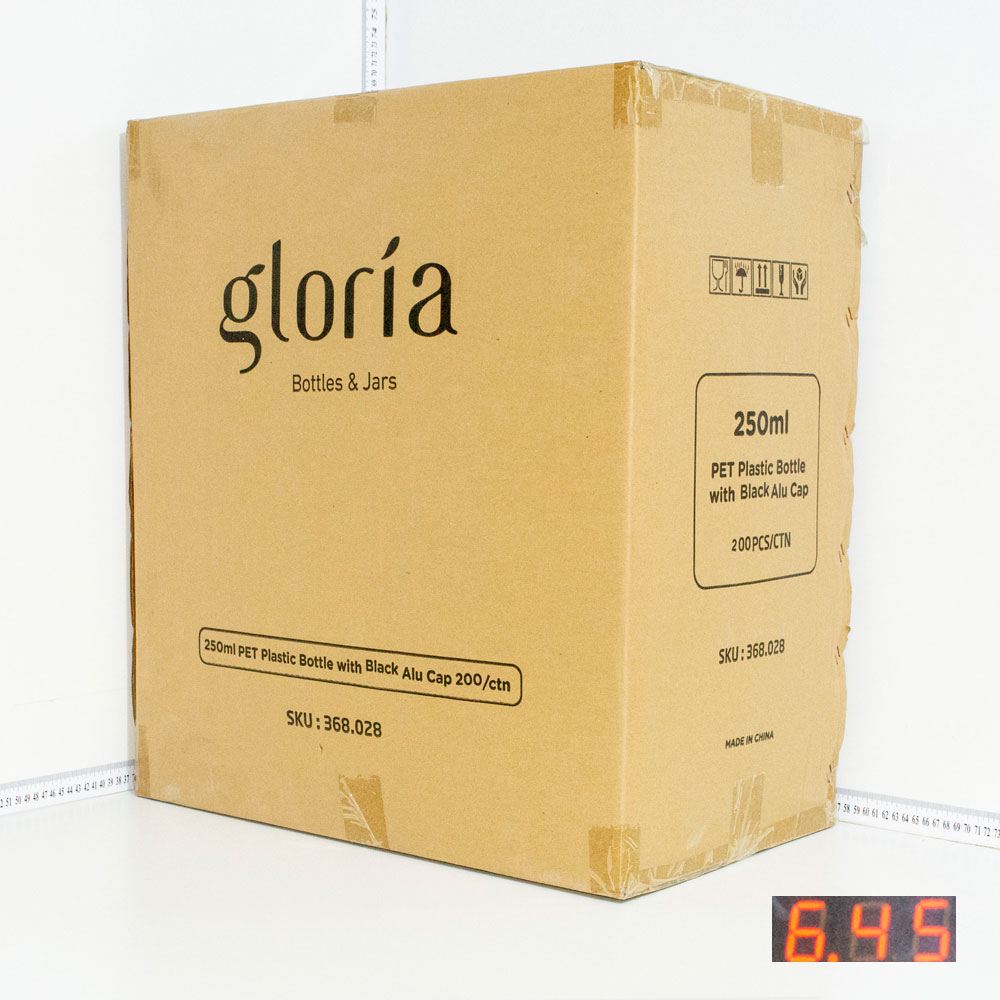 250ml D PET Plastic Cold Brew Bottle Black Alu Cap 200/ctn