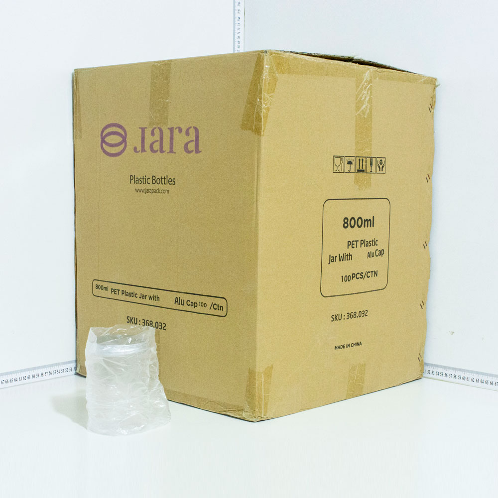 800ml/90mm PET Plastic Jar Alu Cap 100/ctn