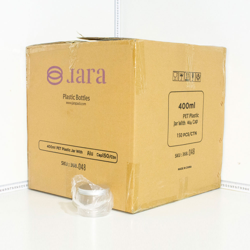 400ml/90mm PET Plastic Jar with Alu Cap 150/ctn