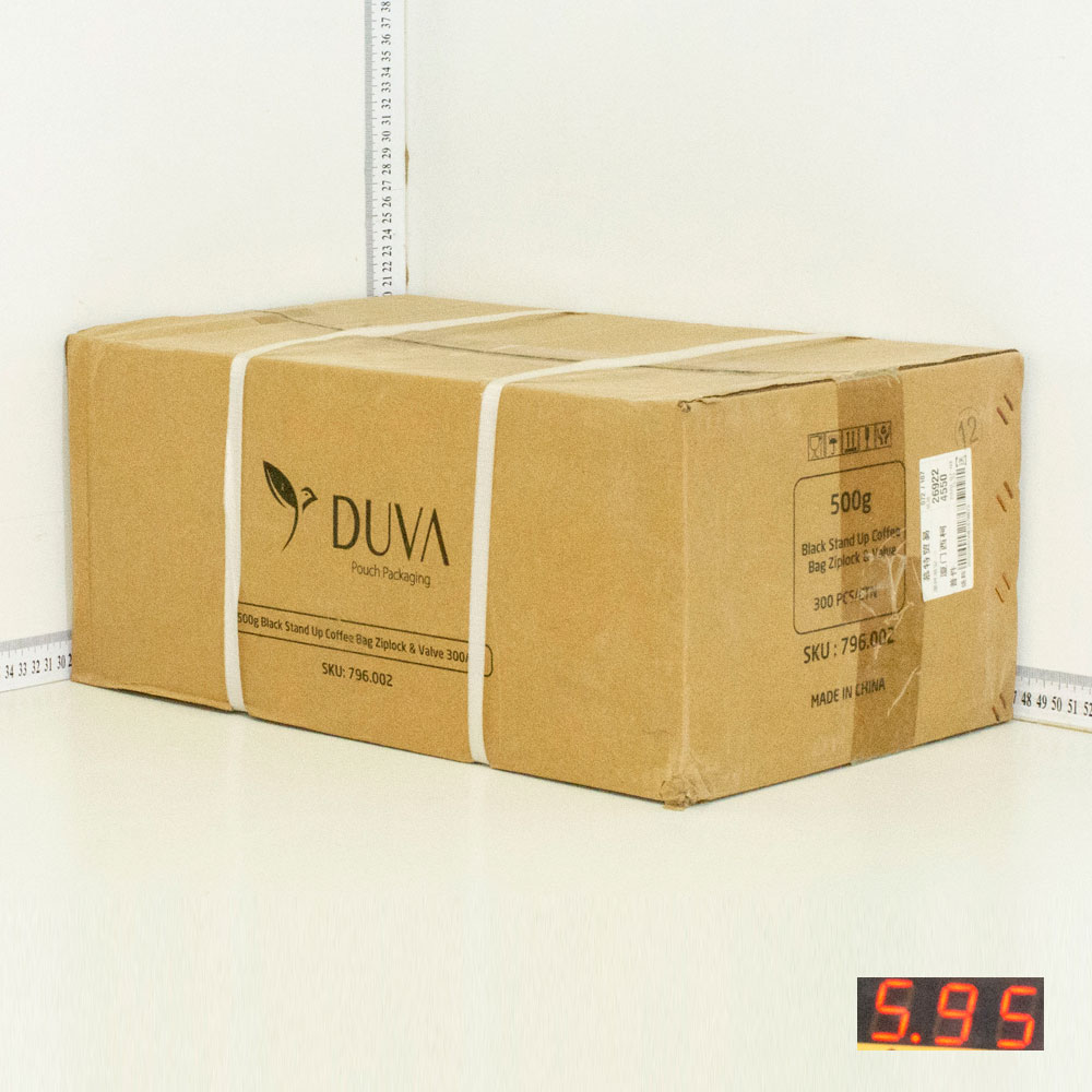 500g Black Stand Up Ziplock Valve Bag 300/ctn