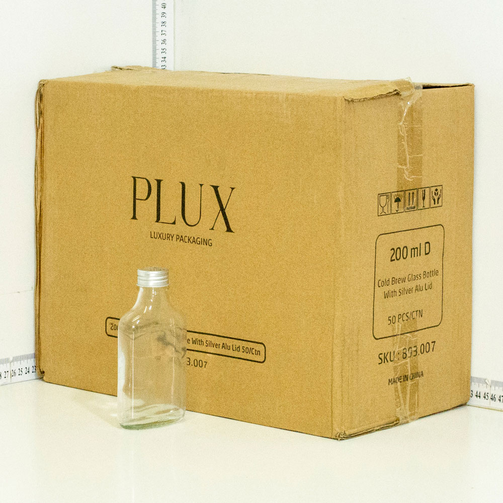 200ml D Cold Brew Glass Bottle Silver Alu Cap 50/ctn