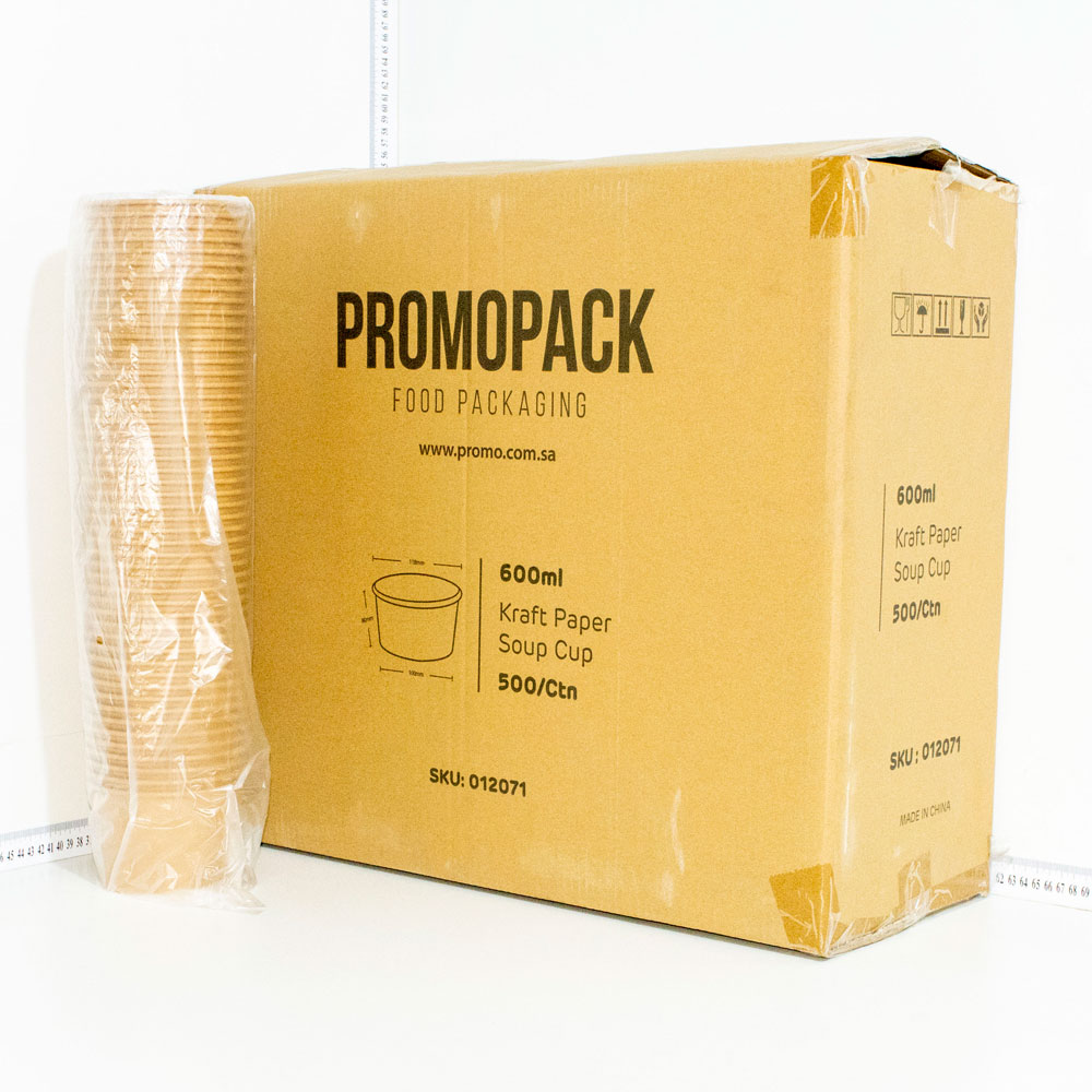 600ml Kraft Paper Soup Cup 500/ctn