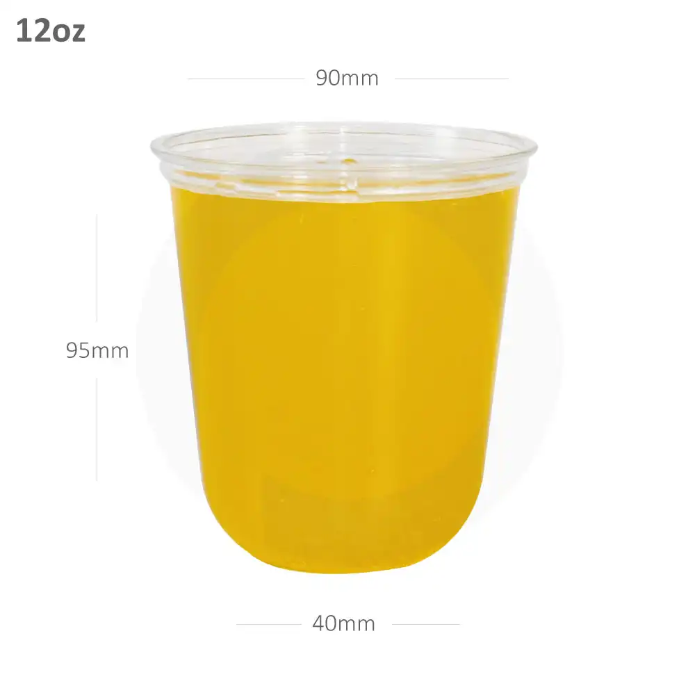 12oz/360ml PET Plastic U Shape Cup 1000/ctn