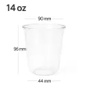 14oz/90mm PET Plastic U Shape Cup 1000/ctn