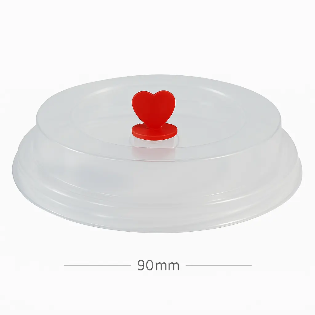 90mm Clear PP Plastic Red Heart Lid 1000/ctn
